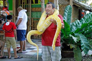 08-01-16 - Python farm - Harry and the white python as necklace